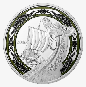 Pure Silver Coloured Coin - Viking Ships Coins