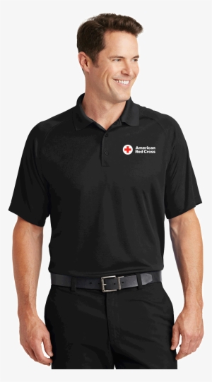 Men's Performance Polo - Black And Red Golf Shirt