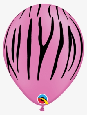 11" Zebra Stripes Neon Pink-100 Count - 11 Inch Zebra Stripes Latex Neon Pink