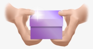 Hands Holding Purple Gift Box For Free Marketing Knowledge - Marketing