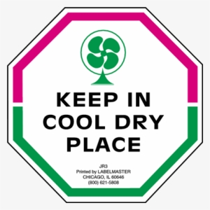 Keep In Cool Dry Place Label, Paper, 3" X 3" - Keep In Cool And Dry Place