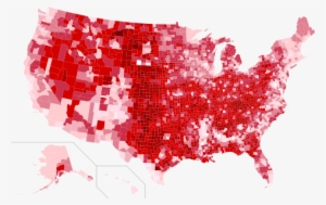 Results By County, Shaded According To Percentage Of - Trump Electoral Map By County 2016