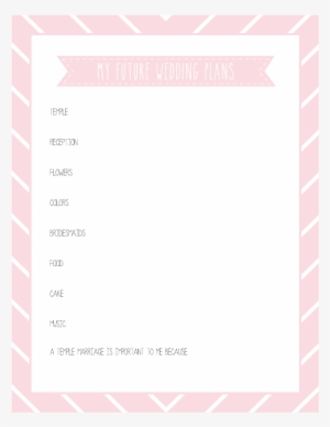 My Future Wedding Plans - Temple Time Capsule Printable