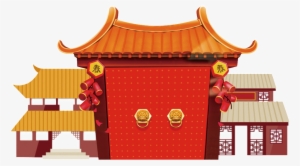 Rojo Clasico Puerta Png De Decoracion - Chinese New Year