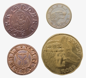 House Stark Set Of Four Coins - Game Of Thrones - House Stark Coin Set