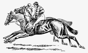 Animal Horse Jockey Mammal Race Racing Peo - Horse Racing Drawing Png