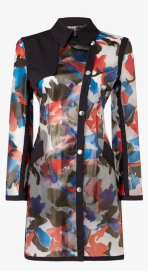 Hartley Transparent Camo Trench Coat - Cardigan