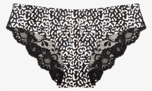 Lace Monochrome Briefu20 5006black - Crocheted Lace