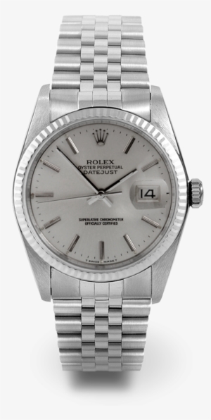 Rolex Men's Datejust Stainless Steel Silver Stick Dial