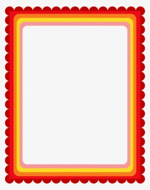 Red Scallops Page Borders, Borders And Frames, Borders - Marcos Para Fotos Coloridos Png