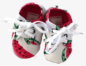Watermelon Baby Sneakers - Baby Shoes / Toddler Shoes- Lace Up Soft Soled Shoes