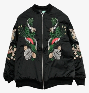 Itgirl Shop Chinese Plants Embroidery Black Silk Outwear - Jacket