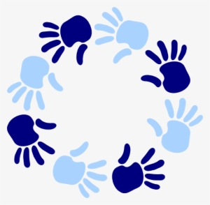 Blue Circle Of Hands Svg Clip Arts 600 X 588 Px