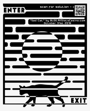 Sad Cat Maze Image Black And White Download - Moriyama