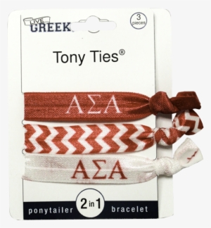 Alpha Sigma Alpha - Mia Tony Hair Ties Glitter, Gold, Silver, Black