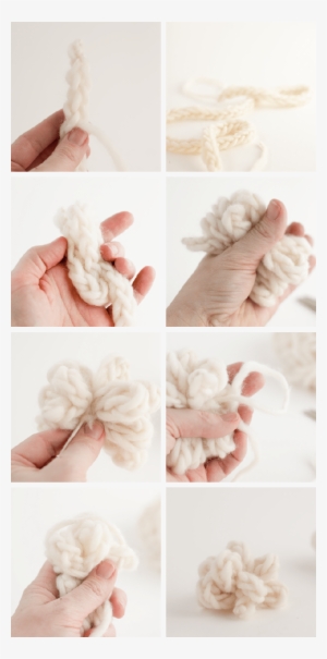 Finger Knit Yarn Gift Bows Diy - Finger Knitting