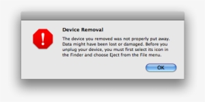 Device Removal Alert - Mac Error