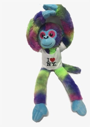 Love Ny Tie Dyed Plush Screaming Monkey With Sparkly