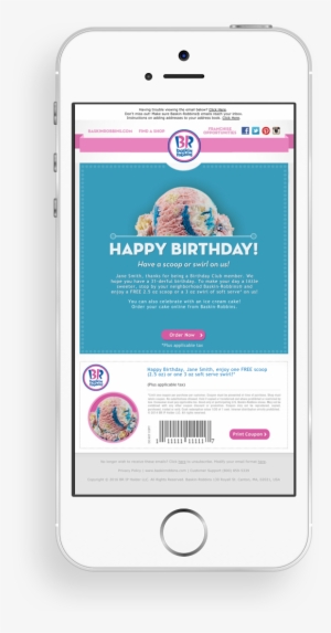 Valid At Participating U - Baskin Robbins Free Scoop Coupon