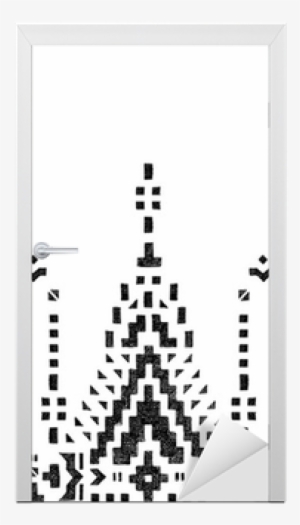 Hand Drawn Tribal Seamless Border Door Sticker • Pixers® - Drawing