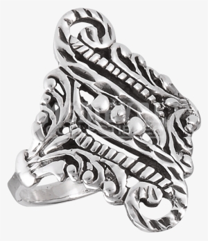 Sterling Silver Scrollwork Ring - .925 Sterling Silver Victorian Filigree Ring Size 5-9