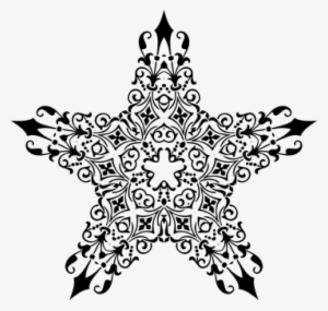 Ornamental Decorative Floral Vintage Divid - Decorative Star Black And White