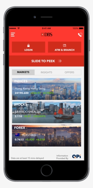 Click On Login Button On Homescreen - Dbs Peek Balance