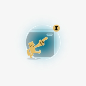 A Yellow Cartoon Man Pointing To A Login Button In - Man