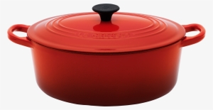 Cooking Pan Png Image - Le Creuset 27cm Cast Iron Oval Casserole Dish Cerise,