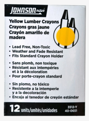 3512-y - Johnson Level 3512-y Yellow Lumber Crayon - 12 - Box
