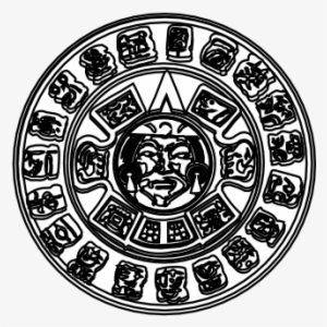 Gustavorezende Maya Mayan Sun Black White Line Art - Maya Civilization