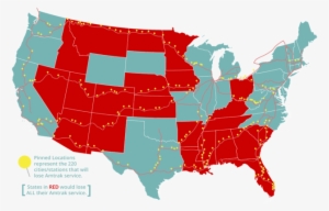 If Amtrak's Long-distance Service Is Forced To Shut - Red And Blue States 2017