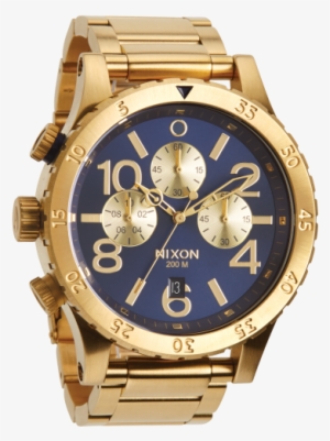 Nixon The 48&ndash - Gold Nixon Watch With Blue Face
