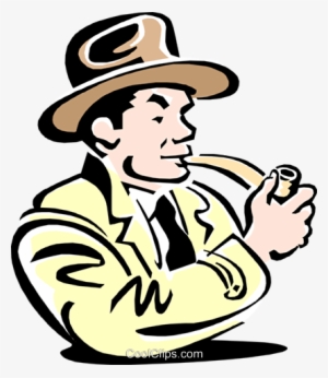 Man Smoking Pipe Royalty Free Vector Clip Art Illustration - Illustration