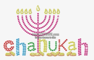 Metal Rhinestud Menorah For Chanukkah Transfer Design - Hanukkah