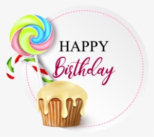 Birthday Illustration With Sweets And Candies, Birthday, - Happy Entertainment