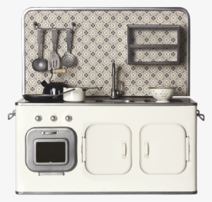 Image Of Metal Kitchen With Utensils Pots And Pans - Maileg Kitchen