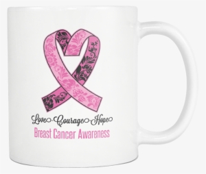 Love Courage Hope Breast Cancer Awareness Cool Pink - Pancreatic Cancer Ribbon Hope Faded Heart