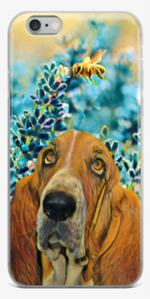 Basset Hound Iphone Case - Frühlings-lavendel Mit Bienen-lila Blumen Geschenkanhänger