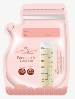 Tiny Touch Accessories Breast Milk Bag With Spout 250ml/8oz - Label