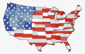 Patriotic Flag Clipart Natural Born Citizen - United States Of America Map Flag