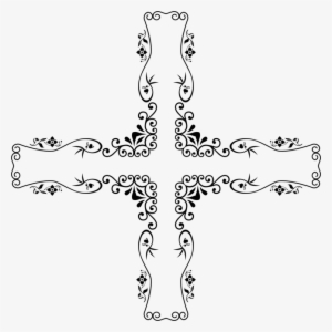Decorative Borders Floral Borders Christian Cross Ornament - Embosser By Three Designing Women Emb3010