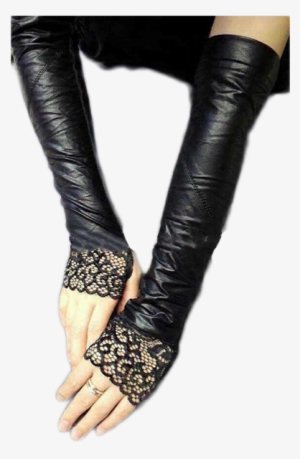 Leather & Lace Gloves - Lace