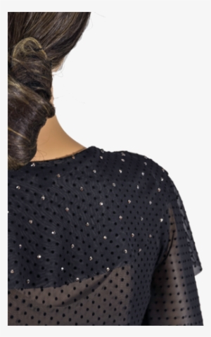 Rhinestone Exclusive Polka-dot Frill Blouse - Polka Dot