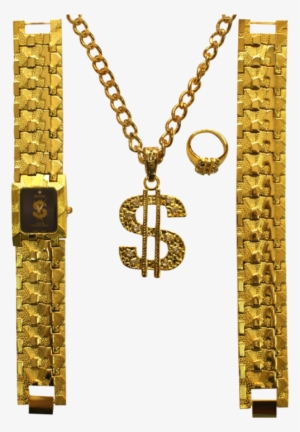 Gold Chain Gangster Clipart - Fancy Dress Bling