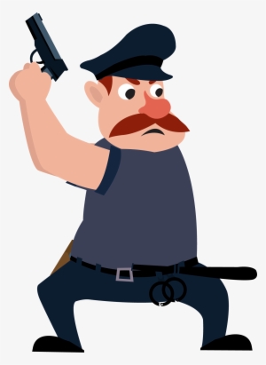 Banner Free Stock Cartoon Police Officer Icon - Police With Gun Png