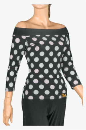 Polkadot Boat Neckline Blouse - Neckline