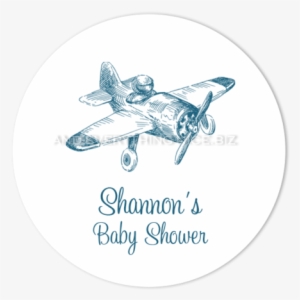 2" Round Vintage Airplane Favor Labels • Self Adhesive - Thank You Airplane Gif