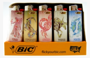 Bic Lighter Astrology Design 50ct - Bic Lighter 50 Ct Tray - Hispanic La Loteria