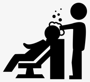 Hairdresser Washing The Hair Of A Client With Bubbles - Hair Wash Icon